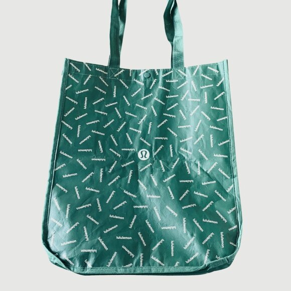lululemon Green and White Reusable Shopping Bag/Tote  Large - Picture 1 of 9